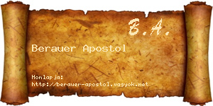 Berauer Apostol névjegykártya